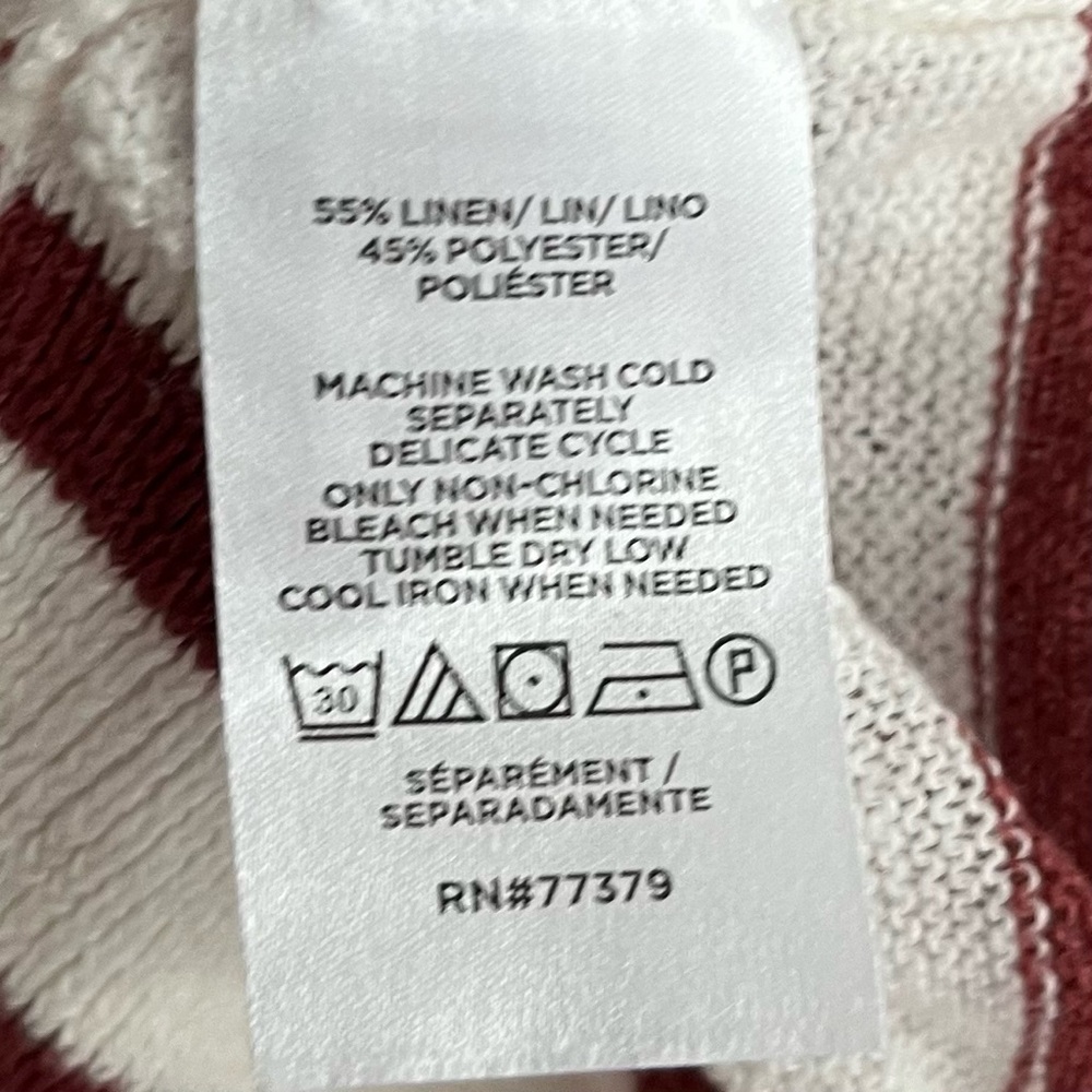 Ann Taylor Weekend Brown and White Striped Cardigan Large - Picture 6 of 7